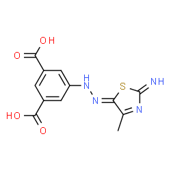 ChemSpider 2D Image | 5-[(2Z)-2-(2-Imino-4-methyl-1,3-thiazol-5(2H)-ylidene)hydrazino]isophthalic acid | C12H10N4O4S