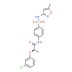 ChemSpider 2D Image | (2R)-2-(3-Chlorophenoxy)-N-{4-[(5-methyl-1,2-oxazol-3-yl)sulfamoyl]phenyl}propanamide | C19H18ClN3O5S