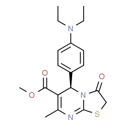 ChemSpider 2D Image | Methyl (5R)-5-[4-(diethylamino)phenyl]-7-methyl-3-oxo-2,3-dihydro-5H-[1,3]thiazolo[3,2-a]pyrimidine-6-carboxylate | C19H23N3O3S