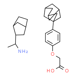 ChemSpider 2D Image | [4-(Adamantan-1-yl)phenoxy]acetic acid - 1-(bicyclo[2.2.1]hept-2-yl)ethanamine (1:1) | C27H39NO3