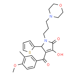 ChemSpider 2D Image | 3-Hydroxy-4-(4-methoxy-3-methylbenzoyl)-1-[3-(4-morpholinyl)propyl]-5-(2-thienyl)-1,5-dihydro-2H-pyrrol-2-one | C24H28N2O5S