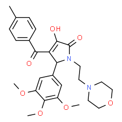 ChemSpider 2D Image | 3-Hydroxy-4-(4-methylbenzoyl)-1-[2-(4-morpholinyl)ethyl]-5-(3,4,5-trimethoxyphenyl)-1,5-dihydro-2H-pyrrol-2-one | C27H32N2O7