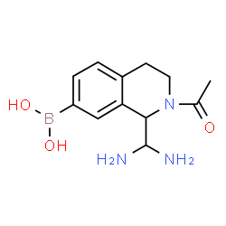 ChemSpider 2D Image | [2-Acetyl-1-(diaminomethyl)-1,2,3,4-tetrahydro-7-isoquinolinyl]boronic acid | C12H18BN3O3