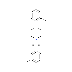 ChemSpider 2D Image | 1-(2,4-Dimethylphenyl)-4-[(3,4-dimethylphenyl)sulfonyl]piperazine | C20H26N2O2S