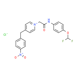 ChemSpider 2D Image | 1-(2-{[4-(Difluoromethoxy)phenyl]amino}-2-oxoethyl)-4-(4-nitrobenzyl)pyridinium chloride | C21H18ClF2N3O4