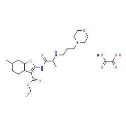 ChemSpider 2D Image | Ethyl 6-methyl-2-({N-[3-(4-morpholinyl)propyl]alanyl}amino)-4,5,6,7-tetrahydro-1-benzothiophene-3-carboxylate ethanedioate (1:1) | C24H37N3O8S