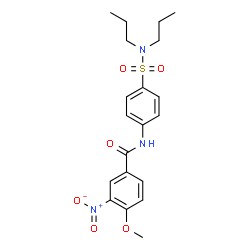 ChemSpider 2D Image | N-[4-(Dipropylsulfamoyl)phenyl]-4-methoxy-3-nitrobenzamide | C20H25N3O6S