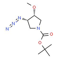 ChemSpider 2D Image | 2-Methyl-2-propanyl (3S,4R)-3-azido-4-methoxy-1-pyrrolidinecarboxylate | C10H18N4O3