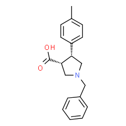 ChemSpider 2D Image | (3R,4R)-1-Benzyl-4-(4-methylphenyl)-3-pyrrolidinecarboxylic acid | C19H21NO2
