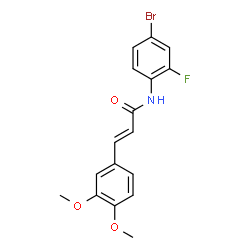 ChemSpider 2D Image | (2E)-N-(4-Bromo-2-fluorophenyl)-3-(3,4-dimethoxyphenyl)acrylamide | C17H15BrFNO3