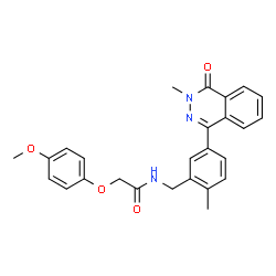 ChemSpider 2D Image | 2-(4-Methoxyphenoxy)-N-[2-methyl-5-(3-methyl-4-oxo-3,4-dihydro-1-phthalazinyl)benzyl]acetamide | C26H25N3O4