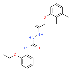 ChemSpider 2D Image | 2-[(2,3-Dimethylphenoxy)acetyl]-N-(2-ethoxyphenyl)hydrazinecarboxamide | C19H23N3O4