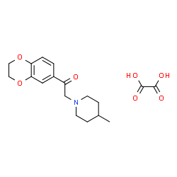ChemSpider 2D Image | 1-(2,3-Dihydro-1,4-benzodioxin-6-yl)-2-(4-methyl-1-piperidinyl)ethanone ethanedioate (1:1) | C18H23NO7