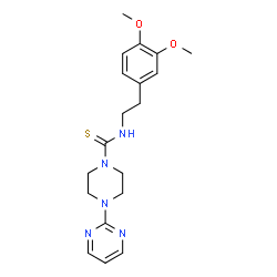 ChemSpider 2D Image | N-[2-(3,4-Dimethoxyphenyl)ethyl]-4-(2-pyrimidinyl)-1-piperazinecarbothioamide | C19H25N5O2S