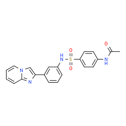 ChemSpider 2D Image | N-(4-{[3-(Imidazo[1,2-a]pyridin-2-yl)phenyl]sulfamoyl}phenyl)acetamide | C21H18N4O3S