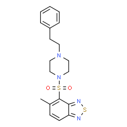 ChemSpider 2D Image | 5-Methyl-4-{[4-(2-phenylethyl)-1-piperazinyl]sulfonyl}-2,1,3-benzothiadiazole | C19H22N4O2S2