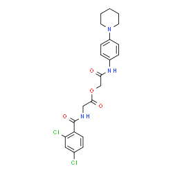 ChemSpider 2D Image | 2-Oxo-2-{[4-(1-piperidinyl)phenyl]amino}ethyl N-(2,4-dichlorobenzoyl)glycinate | C22H23Cl2N3O4
