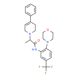 ChemSpider 2D Image | N-[2-(4-Morpholinyl)-5-(trifluoromethyl)phenyl]-2-(4-phenyl-3,6-dihydro-1(2H)-pyridinyl)propanamide | C25H28F3N3O2