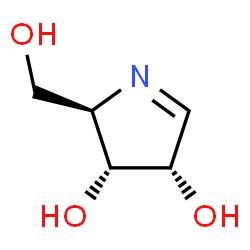 ChemSpider 2D Image | (2R,3R,4S)-2-(Hydroxymethyl)-3,4-dihydro-2H-pyrrole-3,4-diol | C5H9NO3