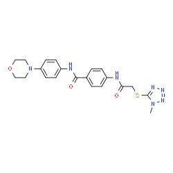 ChemSpider 2D Image | 4-({[(1-Methyl-1H-tetrazol-5-yl)sulfanyl]acetyl}amino)-N-[4-(4-morpholinyl)phenyl]benzamide | C21H23N7O3S