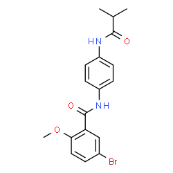 ChemSpider 2D Image | 5-Bromo-N-[4-(isobutyrylamino)phenyl]-2-methoxybenzamide | C18H19BrN2O3