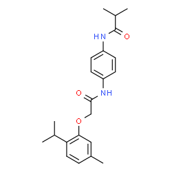 ChemSpider 2D Image | N-(4-{[(2-Isopropyl-5-methylphenoxy)acetyl]amino}phenyl)-2-methylpropanamide | C22H28N2O3