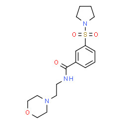 ChemSpider 2D Image | N-[2-(4-Morpholinyl)ethyl]-3-(1-pyrrolidinylsulfonyl)benzamide | C17H25N3O4S