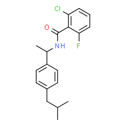ChemSpider 2D Image | 2-Chloro-6-fluoro-N-[1-(4-isobutylphenyl)ethyl]benzamide | C19H21ClFNO