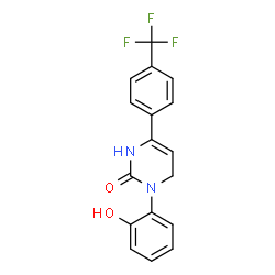 ChemSpider 2D Image | 3-(2-Hydroxyphenyl)-6-[4-(trifluoromethyl)phenyl]-3,4-dihydro-2(1H)-pyrimidinone | C17H13F3N2O2