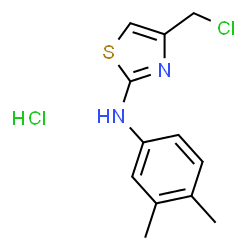 ChemSpider 2D Image | 4-(Chloromethyl)-N-(3,4-dimethylphenyl)-1,3-thiazol-2-amine hydrochloride (1:1) | C12H14Cl2N2S