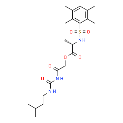 ChemSpider 2D Image | 2-{[(3-Methylbutyl)carbamoyl]amino}-2-oxoethyl N-[(2,3,5,6-tetramethylphenyl)sulfonyl]-L-alaninate | C21H33N3O6S