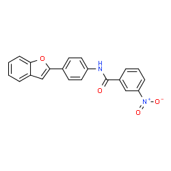 ChemSpider 2D Image | N-[4-(1-Benzofuran-2-yl)phenyl]-3-nitrobenzamide | C21H14N2O4