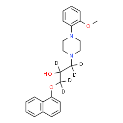 ChemSpider 2D Image | 1-[4-(2-Methoxyphenyl)-1-piperazinyl]-3-(1-naphthyloxy)-2-(~2~H_5_)propanol | C24H23D5N2O3