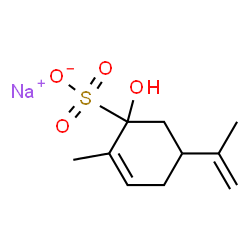 ChemSpider 2D Image | Sodium 1-hydroxy-5-isopropenyl-2-methyl-2-cyclohexene-1-sulfonate | C10H15NaO4S