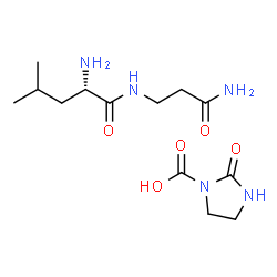 ChemSpider 2D Image | 2-Oxo-1-imidazolidinecarboxylic acid - L-leucyl-beta-alaninamide (1:1) | C13H25N5O5