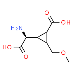 ChemSpider 2D Image | 2-[(S)-Amino(carboxy)methyl]-3-(methoxymethyl)cyclopropanecarboxylic acid | C8H13NO5