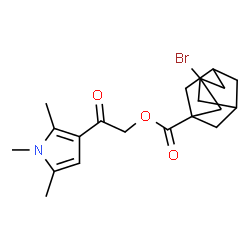ChemSpider 2D Image | 2-Oxo-2-(1,2,5-trimethyl-1H-pyrrol-3-yl)ethyl 3-bromo-1-adamantanecarboxylate | C20H26BrNO3
