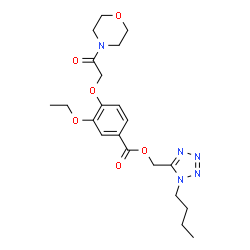ChemSpider 2D Image | (1-Butyl-1H-tetrazol-5-yl)methyl 3-ethoxy-4-[2-(4-morpholinyl)-2-oxoethoxy]benzoate | C21H29N5O6