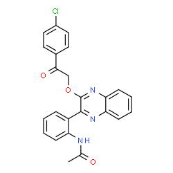 ChemSpider 2D Image | N-(2-{3-[2-(4-Chlorophenyl)-2-oxoethoxy]-2-quinoxalinyl}phenyl)acetamide | C24H18ClN3O3