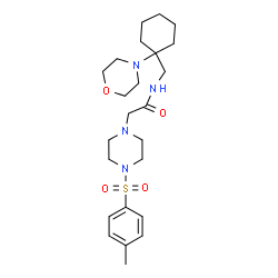 ChemSpider 2D Image | 2-{4-[(4-Methylphenyl)sulfonyl]-1-piperazinyl}-N-{[1-(4-morpholinyl)cyclohexyl]methyl}acetamide | C24H38N4O4S