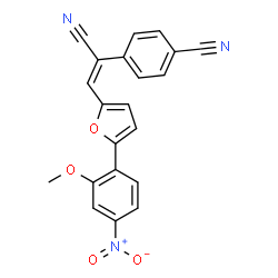 ChemSpider 2D Image | 4-{(E)-1-Cyano-2-[5-(2-methoxy-4-nitrophenyl)-2-furyl]vinyl}benzonitrile | C21H13N3O4