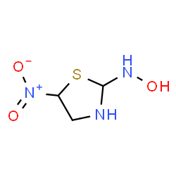 ChemSpider 2D Image | N-Hydroxy-5-nitro-1,3-thiazolidin-2-amine | C3H7N3O3S