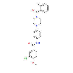 ChemSpider 2D Image | 3-Chloro-4-ethoxy-N-{4-[4-(2-methylbenzoyl)-1-piperazinyl]phenyl}benzamide | C27H28ClN3O3