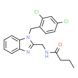 ChemSpider 2D Image | N-{[1-(2,4-Dichlorobenzyl)-1H-benzimidazol-2-yl]methyl}butanamide | C19H19Cl2N3O