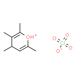 ChemSpider 2D Image | 2,3,4,6-Tetramethyl-4H-pyranium perchlorate | C9H15ClO5