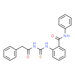 ChemSpider 2D Image | N-Phenyl-2-{[(phenylacetyl)carbamothioyl]amino}benzamide | C22H19N3O2S