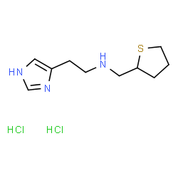 ChemSpider 2D Image | 2-(1H-Imidazol-4-yl)-N-(tetrahydro-2-thiophenylmethyl)ethanamine dihydrochloride | C10H19Cl2N3S