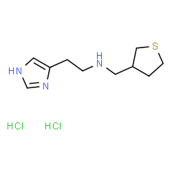 ChemSpider 2D Image | 2-(1H-Imidazol-4-yl)-N-(tetrahydro-3-thiophenylmethyl)ethanamine dihydrochloride | C10H19Cl2N3S