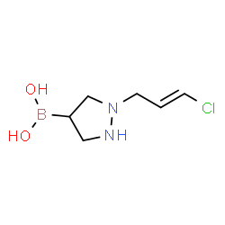 ChemSpider 2D Image | {1-[(2E)-3-Chloro-2-propen-1-yl]-4-pyrazolidinyl}boronic acid | C6H12BClN2O2