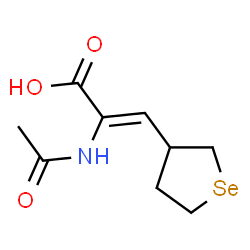 ChemSpider 2D Image | (2Z)-2-Acetamido-3-(tetrahydro-3-selenophenyl)acrylic acid | C9H13NO3Se